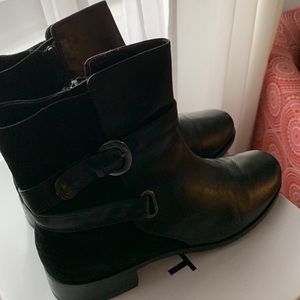 Women’s black suede and leather booties